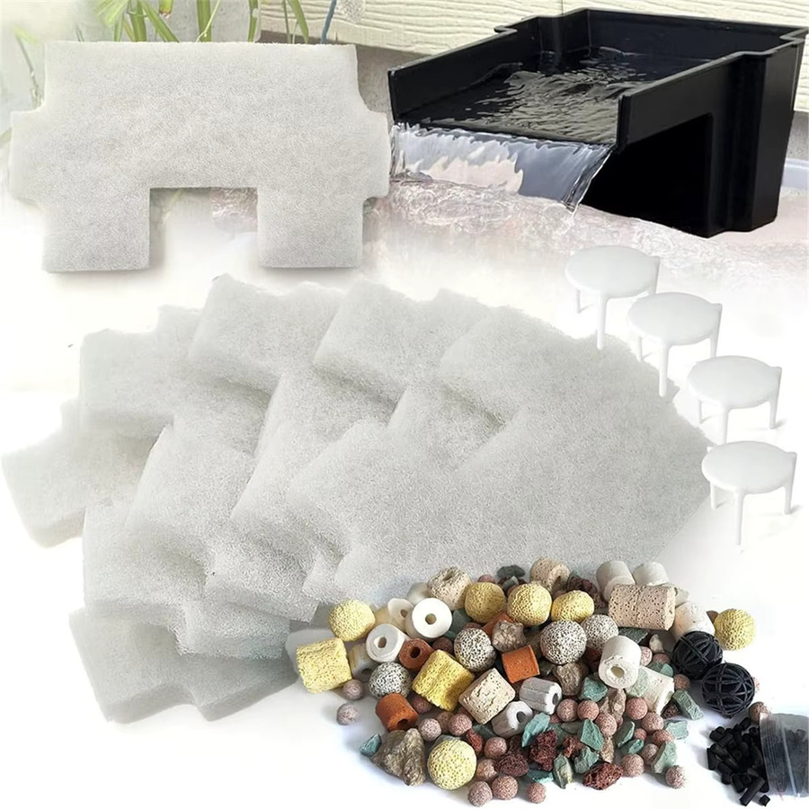 Pond BOSS Teichfilter-Medien-Set für Wasserfallüberlauf mit 6 Filterpads und Keramikringen - Bild 3