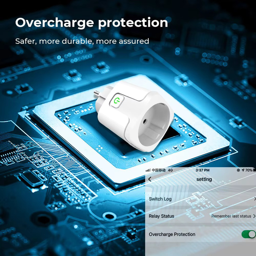 Szaoju Intelligente EU-Steckdose 20A WiFi-Stecker mit Stromüberwachung und Sprachsteuerung für Google Assistant und Alexa, Weiß - Bild 3