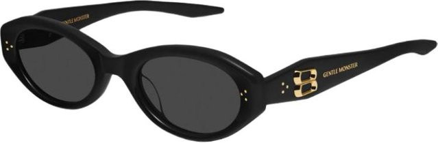 Gentle Monster VAMP01 Sonnenbrille, oval, Vollrand, Herren, Schwarz, Grau, Acetat - Bild 1
