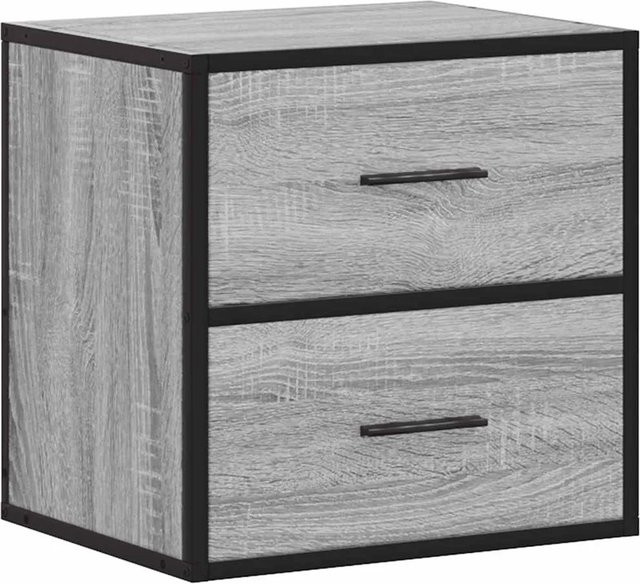 vidaXL Wand-Nachttisch in Grau Sonoma, Wandmontage im Industrial-Design, B/T/H: 40 x 31 x 39,5 cm - Bild 1