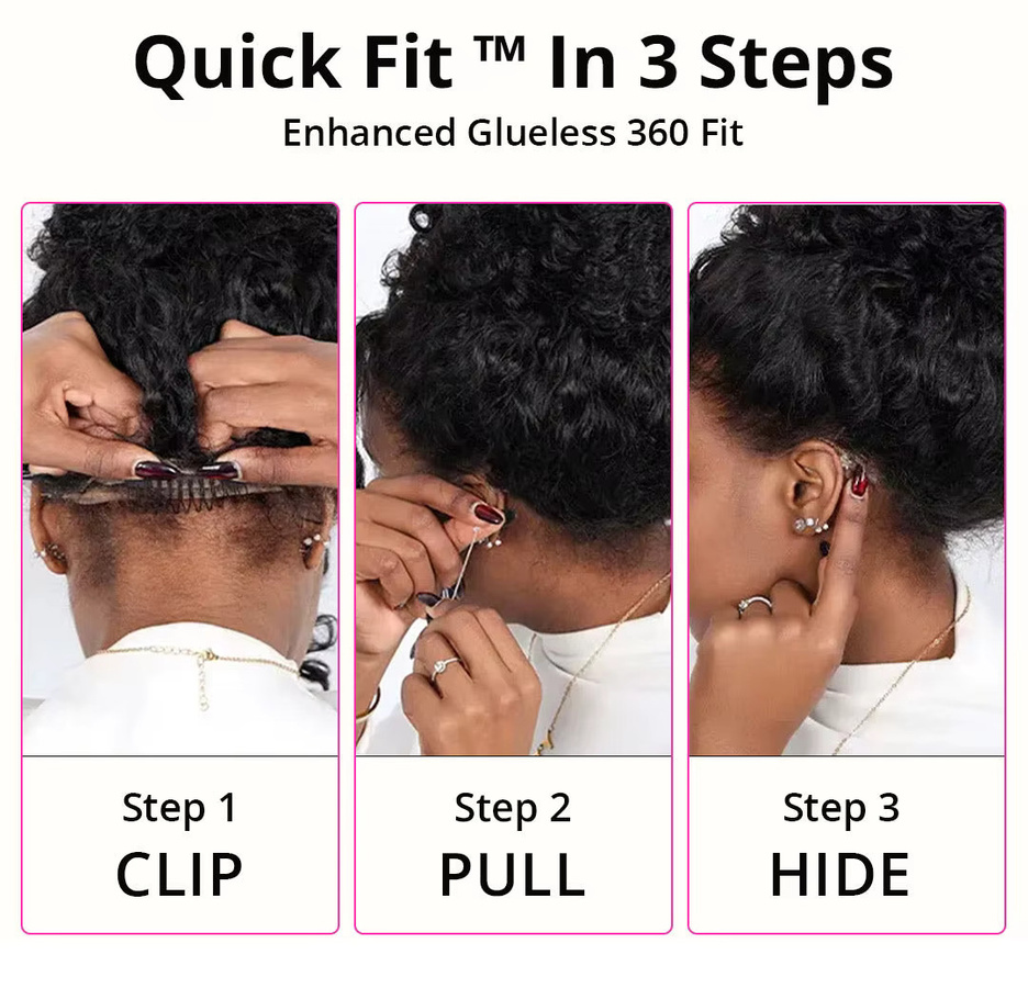 CNBEAU Perücke, 36 Zoll, Full Lace, Echthaar, Deep Curly, Glueless - Bild 4