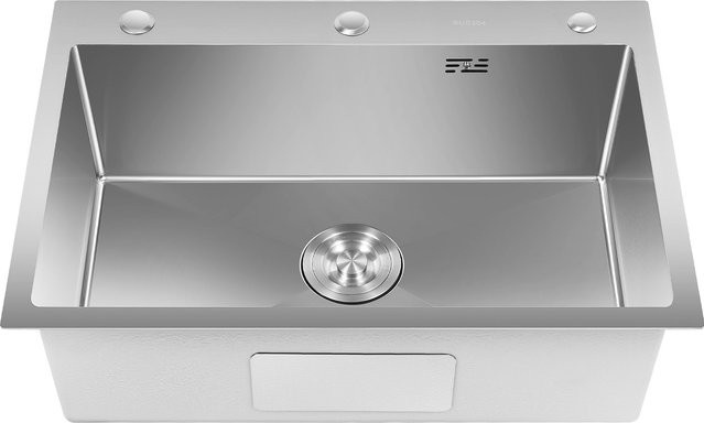 Bymaocar Küchenspüle aus Edelstahl 304 in Silber mit Einzelbecken und Geräuschreduzierung - Bild 1