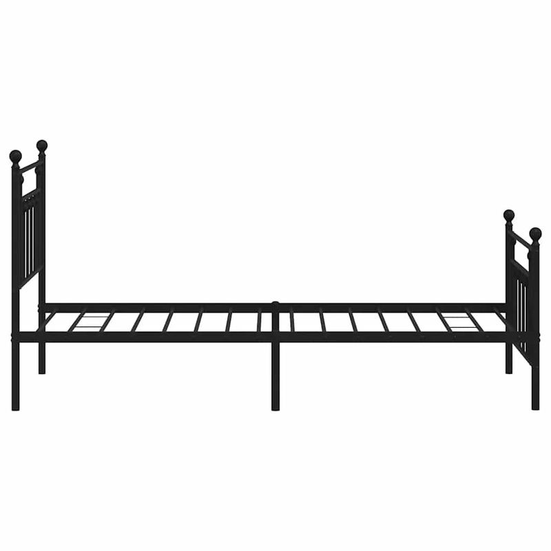 Vidaxl Metallbettgestell in Schwarz mit Kopfteil und Fußteil, klassisches Design, B/L: 90 x 190 cm - Bild 4
