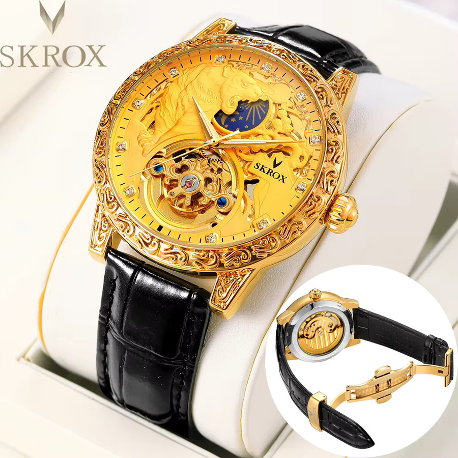 SKROX Armbanduhr Gold, Diamant, Automatik, Mondphase, Herren - Bild 1
