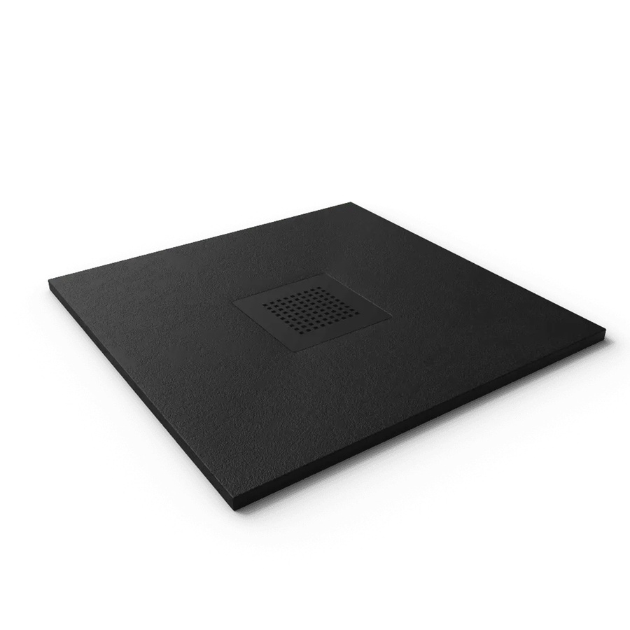 Stano Mineralguss Duschwanne Extra Flach Slate Schwarz B: 90 cm, T: 80 cm - Bild 2