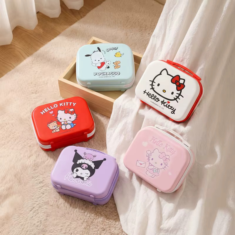 Sanrio Hello Kitty Cinnamoroll Kuromi Kosmetikkoffer Kawaii Cartoon Aufbewahrungskoffer mit großem Fassungsvermögen B: 23,0 cm, T: 30,0 cm - Bild 1