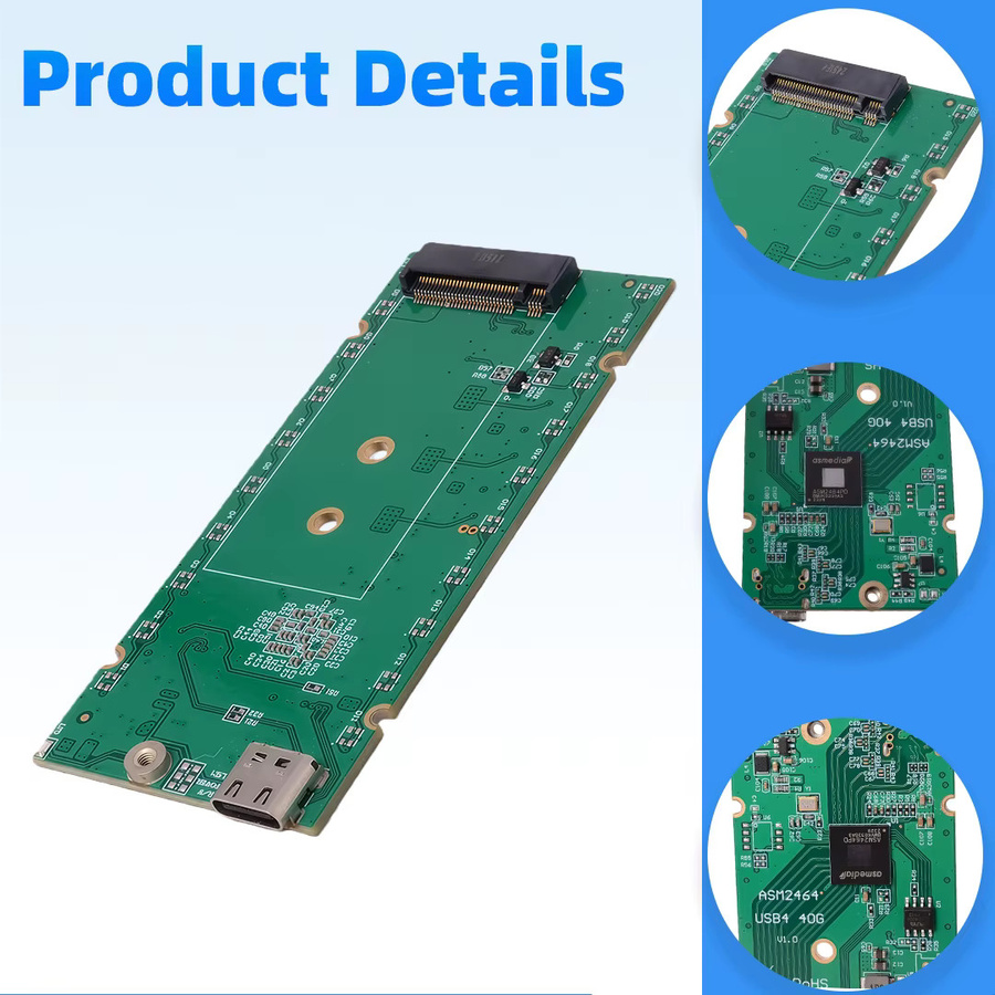 SPEEDIER USB 4 zu M.2 PCIe 4.0 X4 NVMe Adapterplatine mit 40 Gbit/s für Thunderbolt 4 und eGPU sowie FPGA Sound/DMA Capture Card - Bild 3
