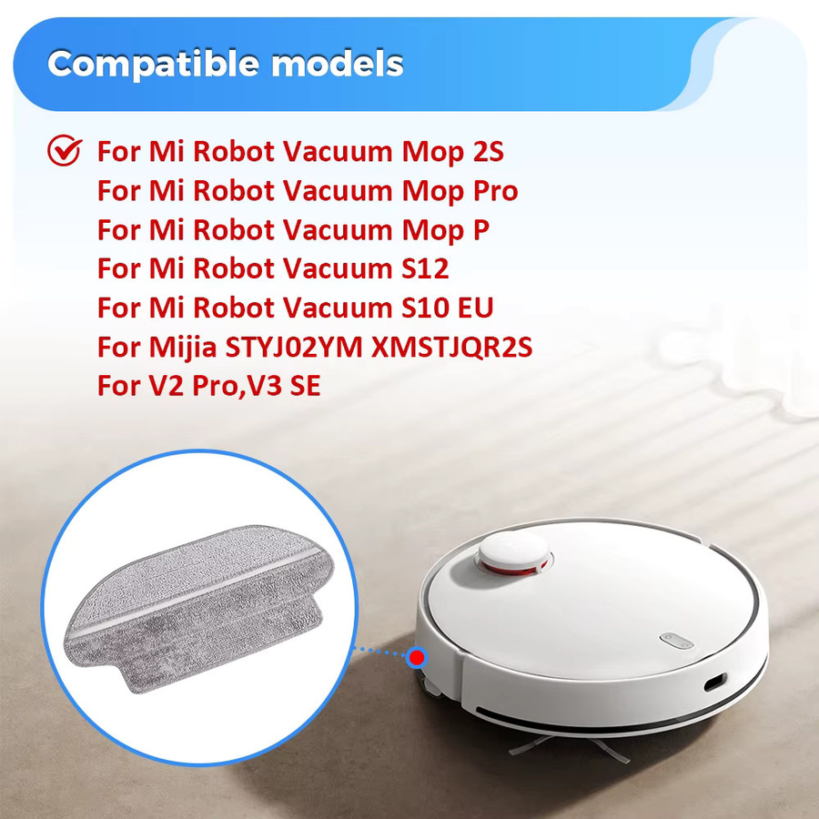 Ninja Trocken-Nass-Trennmopptuch in Grau für Xiaomi Mijia Mop 2S/Pro/3C/LDS und VIOMI V2Pro/V3/SE/S12/S10EUS - Bild 3