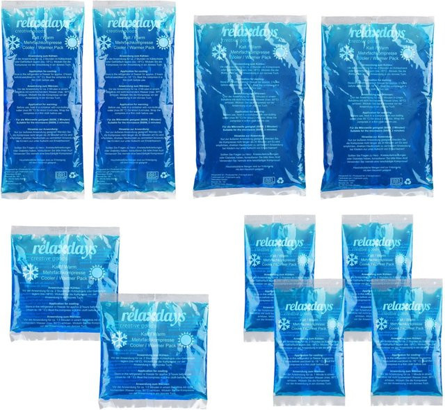 Relaxdays Kühlpads Set Blau aus Kunststoff, 10er Pack, B: 26 cm, T: 16 cm, H: 1 cm - Bild 1