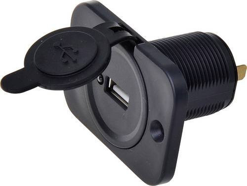 IWH USB Einbau-Steckdose 12/24 Volt in Schwarz mit 2100mA Belastbarkeit - Bild 1