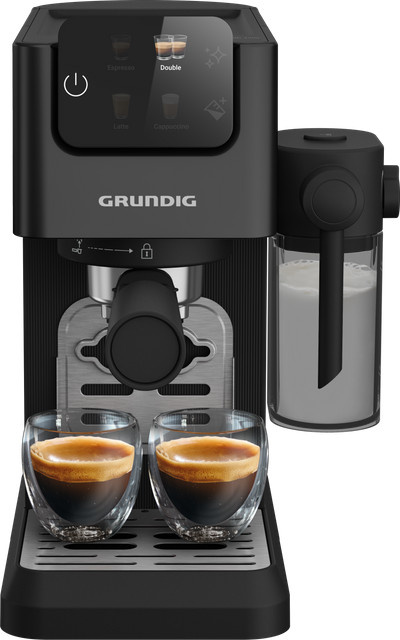 Grundig KSM 5330 Siebträger-Espressomaschine in Schwarz mit Milchbehälter und programmierbaren Portionen - Bild 1