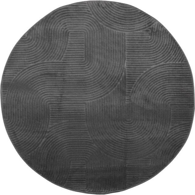 vidaXL Teppich IZA Kurzflor im Skandi-Stil, Anthrazit, Durchmesser: 100 cm - Bild 1