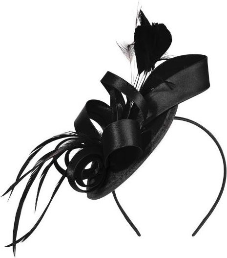 Blissbox Haarreif Fascinator Hut, Satin, schwarz, Damen - Bild 1