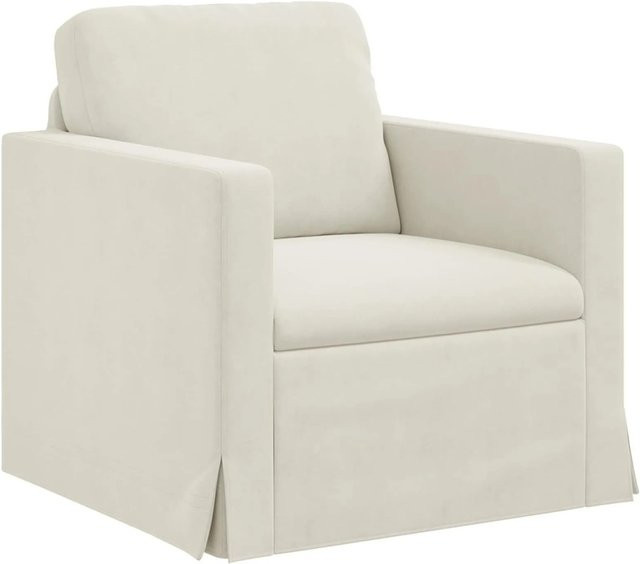 vidaXL Sofa in Creme mit Samtbezug, B/T/H: 78 x 78 x 80 cm - Bild 1