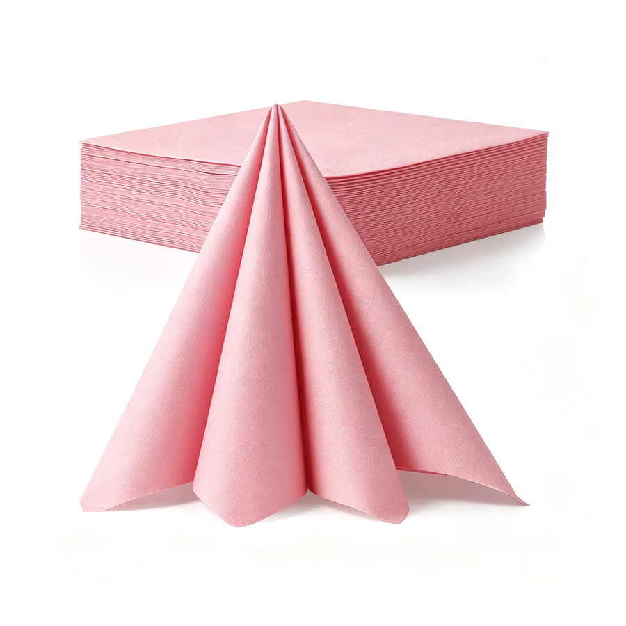 JINYU DOME Einweg-Papierservietten in Rosa mit Leinenoptik, B/B: 40 x 40 cm - Bild 4