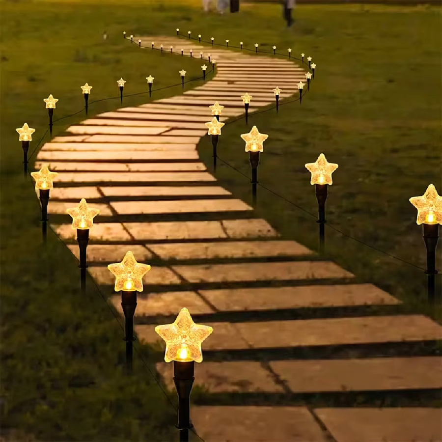WELPUR Solare Gartenbeleuchtung mit 30 LEDs in Sternform für Außenbereich, Gartenwege und Dekoration - Bild 3