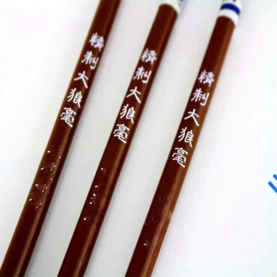 10 Stück Traditionelle Chinesische Kalligraphie-Schreibpinsel aus Bambus und Wolfshaar in Weiß und Braun - Bild 3