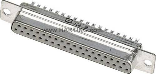 Harting D-SUB Buchsenleiste 180 Grad Polzahl 9 Lötkelch Silber 09670094715 - Bild 1