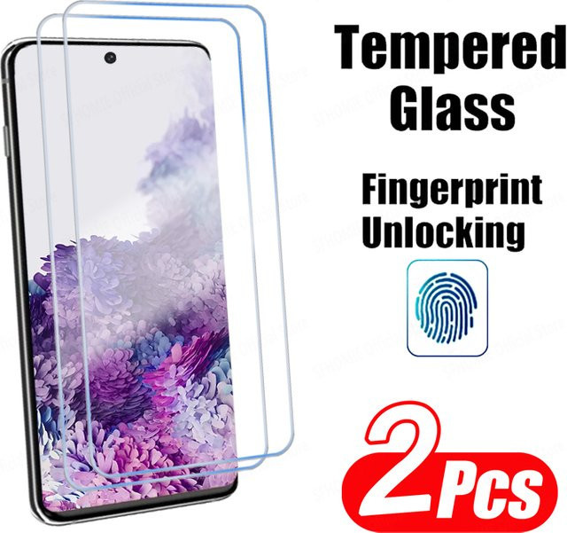 2er-Set gehärtetes Glas Displayschutz mit Fingerabdruck-Entsperrung für Samsung Galaxy S25 Ultra S24 Ultra S25 S24 Plus in Transparent - Bild 1