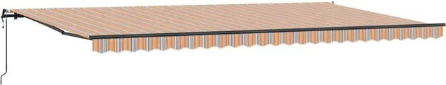vidaXL Einziehbare Markise aus Stoff und Aluminium, Mehrfarbig, B: 600 cm, T: 300 cm - Bild 1