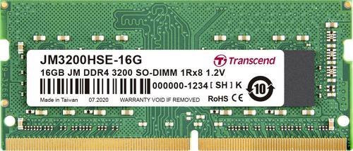 Transcend JetRAM DDR4 Laptop-Arbeitsspeicher Modul, 16 GB, 3200 MHz, 260-pin SO-DIMM, Farbe: Grün, JM3200HSE-16 - Bild 1