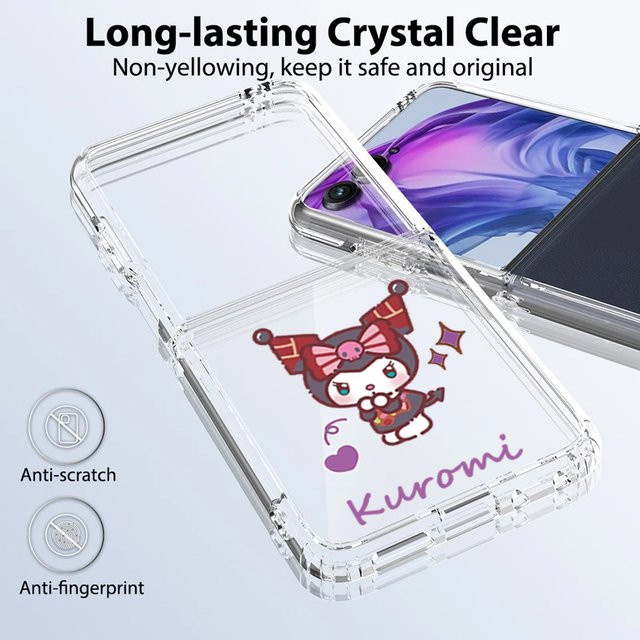 Sanrio Kawaii Kitty und Kuromi transparente Schutzhülle aus PC-Hartschale für Motorola Razr 70 Ultra 60 50 Plus sturzsicheres Handycase - Bild 1