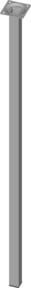 Element System Unterbau-Möbelfuß 11101 in Grau und Weißaluminium aus Stahl und Kunststoff, Durchmesser: 25 mm, B/T/H: 25 x 1,2 x 800 mm - Bild 1