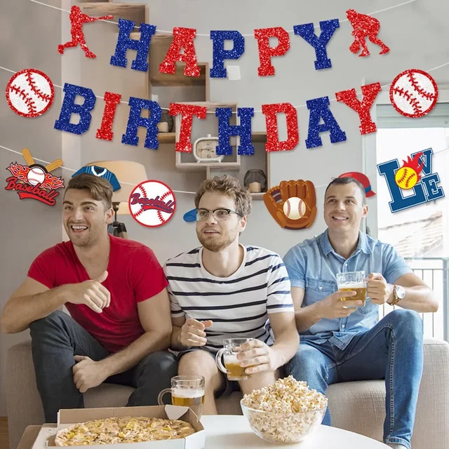 Buntes Partybanner für Sport-Geburtstagsfeiern aus Papier für Jungen - Bild 1