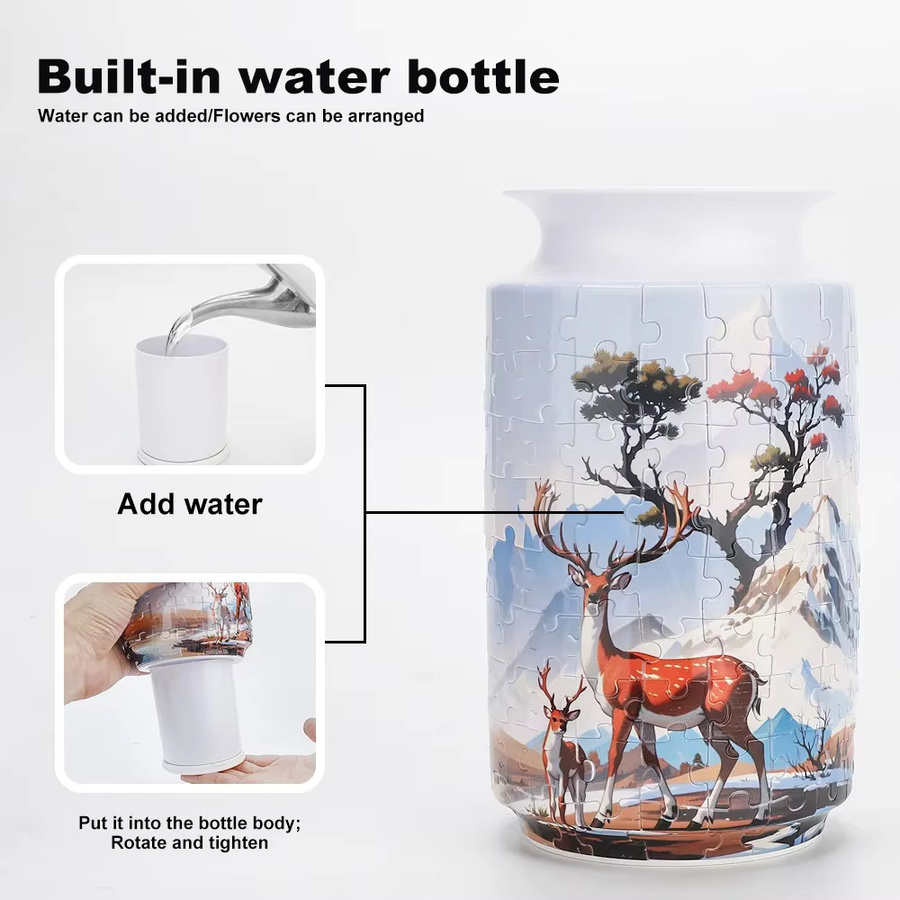 CONUSEA 3D-Puzzle-Vase Blumen-Panda in Mehrfarbig aus Kunststoff - Bild 2