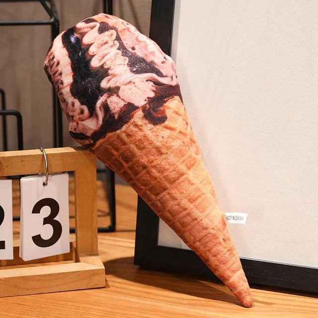 Yiran Toy Eiscreme Plüschtier als dekoratives Kissen in Bunt, 20 cm - Bild 1