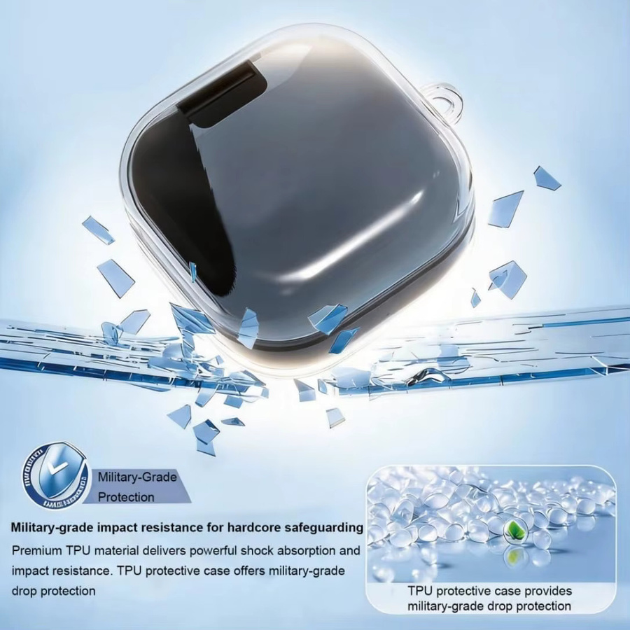 Samsung Galaxy Buds 4 Pro Schutzhülle aus transparentem TPU inklusive Schlüsselanhänger und Reinigungsstift - Bild 3