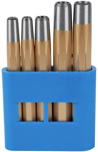 KS Tools Nietkopfsetzer-Satz, 5-teilig, Stahl, Silber und Blau - Bild 1