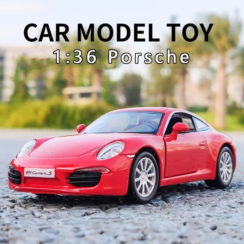 MaKeda Porsche 911 Carrera S Sportwagen Modellauto Metall Legierung 1:36 - Bild 2