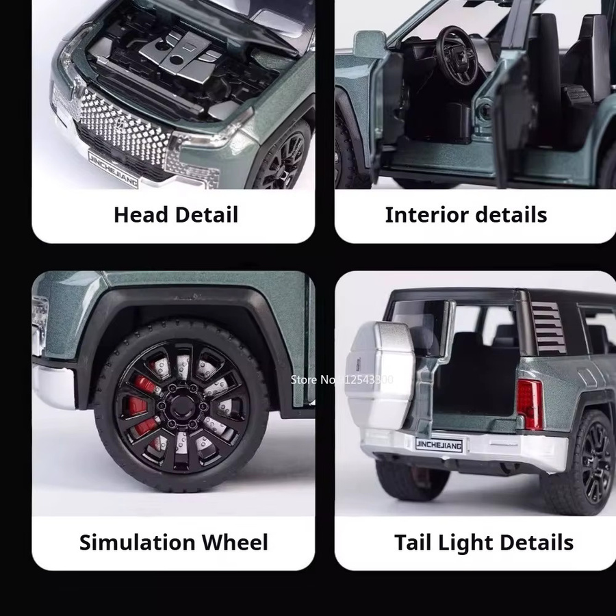 RMZ city YangWang U8 PRADO Modellauto, 1:32, mit Licht und Sound, Gummireifen - Bild 4