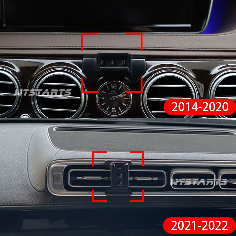 WTSTARTS Auto Handy Halterung für Mercedes Benz S-Klasse W222 W223, 360 Grad rotierbare GPS Halterung, Schwarz - Bild 2