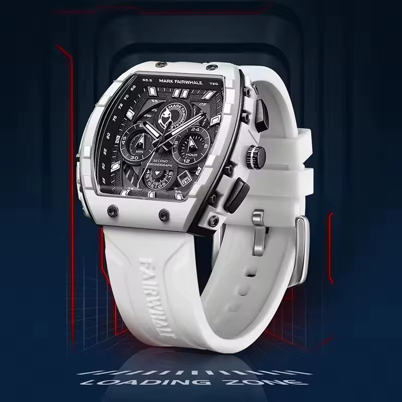 Mark Fairwhale Chronograph, Quarz, Eckig, Silikon, Schwarz, Herren - Bild 2
