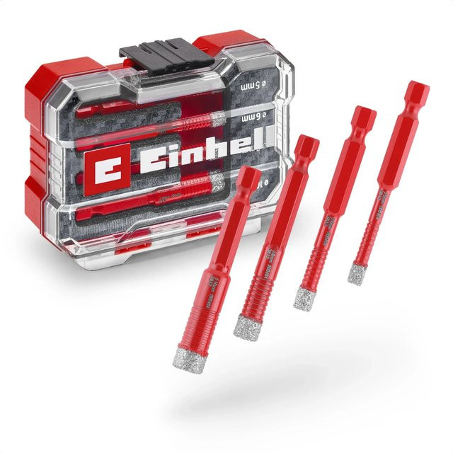 Einhell Diamant-Fliesenbohrer-Set XS-Case 4-teilig in Rot - Bild 1