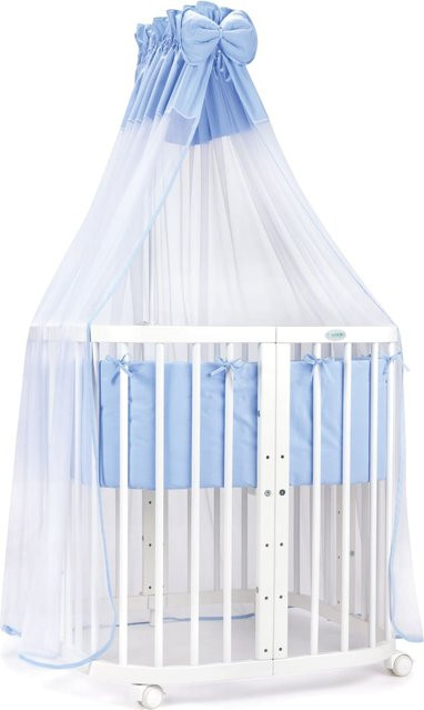 Waldin 7in1 Babybett Kinderbett aus Buchenholz mit Matratze, lackiertes mitwachsendes Kinderbett - Bild 1
