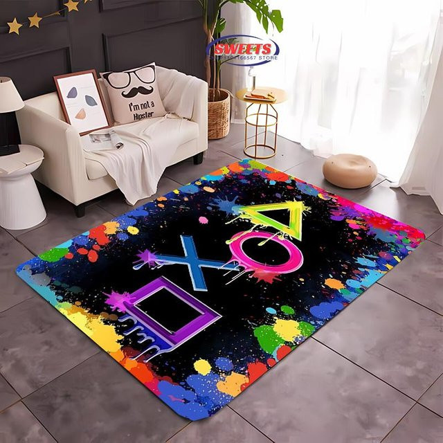 AISILK MOON Game Controller Teppich mit 3D-Druck, rutschfeste und waschbare Fußmatte aus Polyester, Mehrfarbig, B/T: 60 x 40 cm - Bild 1