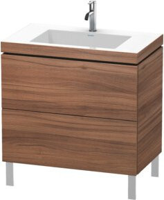 Duravit Waschtischunterschrank L-Cube c-bonded in Nussbaum Natur mit 2 Auszügen, B/T: 80 x 48 cm - Bild 1