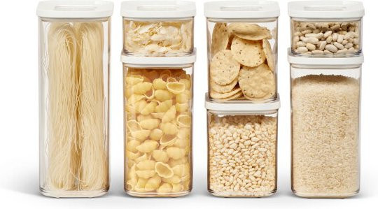 Mepal Modula Starter-Set Vorratsdosen 7-teilig, weiß und transparent, luftdicht und stapelbar - Bild 1