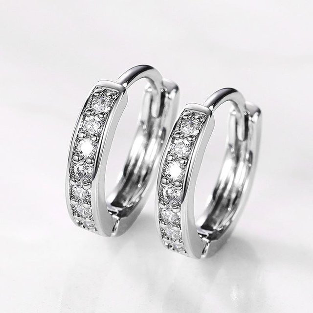 YIRAN Jewelry Creolen, Silber, Weiß, Zirkonia, Damen - Bild 1