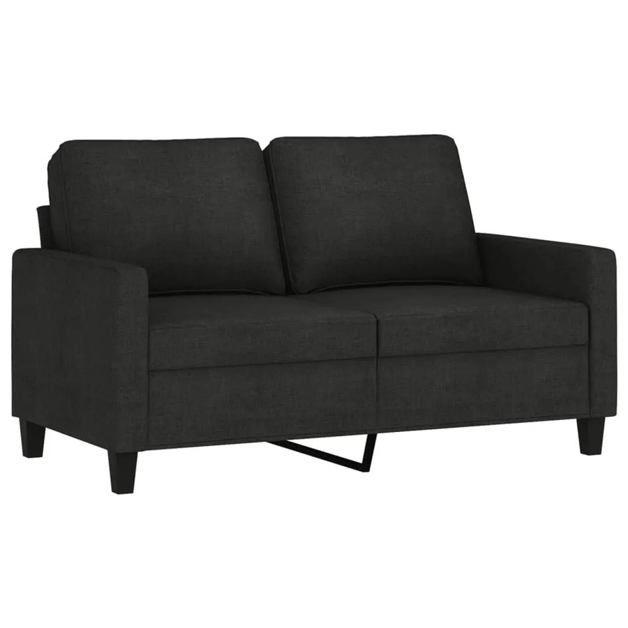 vidaXL 2-Sitzer-Sofa Schwarz Modern mit Stoffbezug und Metallrahmen, Breite: 138 cm, Tiefe: 80 cm, Höhe: 77 cm - Bild 2