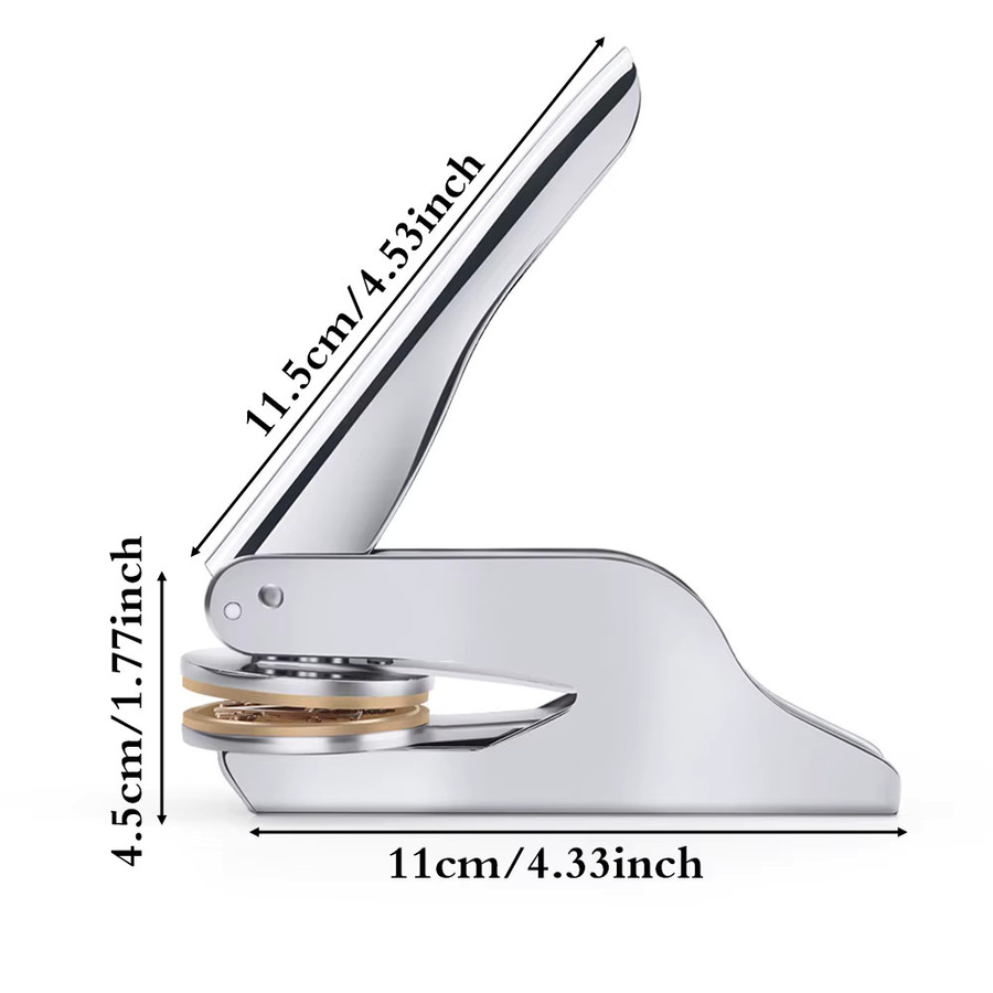 Personalisierter Buch-Embosser aus Metall in Silber für Initialen und Bibliotheksstempel - Bild 2