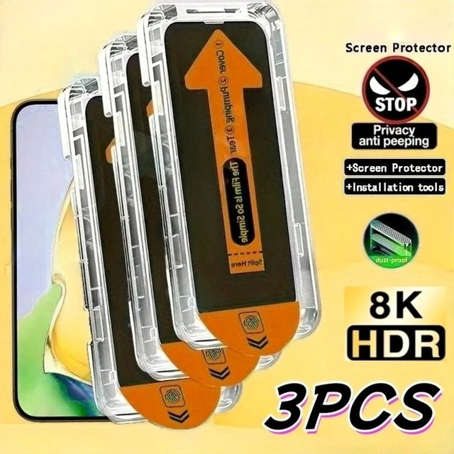 3er-Set Anti-Spy Vollbildschutz Glas für Apple iPhone 17 16 15 14 13 Pro Max 17 Air 16e 12 11 Pro 15 14 Plus XR XS in Transparent - Bild 1