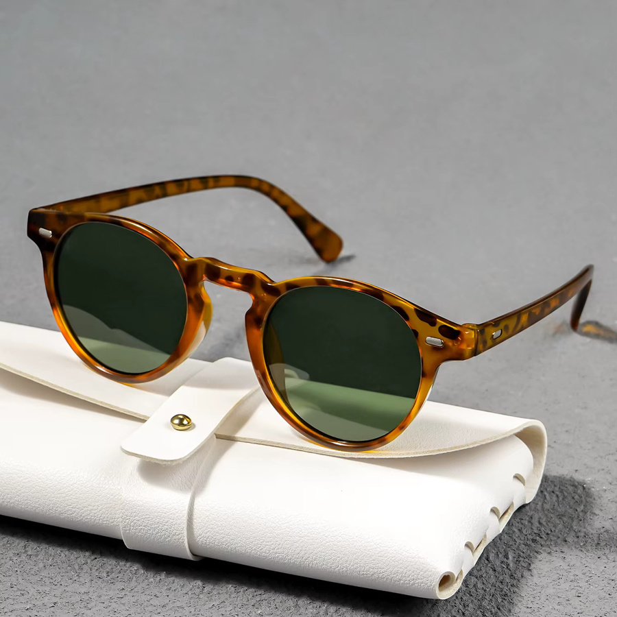 Cabecade Sonnenbrille, rund, Vollrand, Leopardenmuster, grün, braun, Unisex - Bild 2