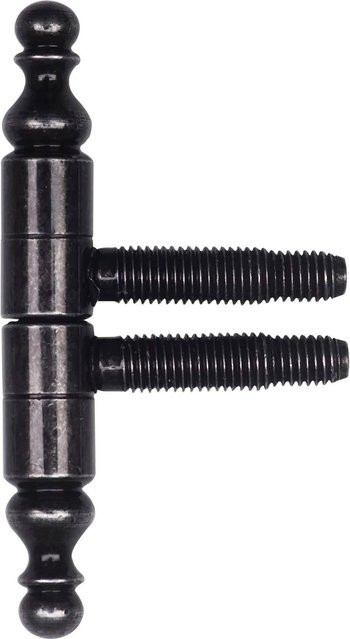 SFS Einbohrband Türband aus Stahl mit Zierkopf und 3-Gewindebolzen in Schwarz Antik Matt, Durchmesser: 13 mm - Bild 1