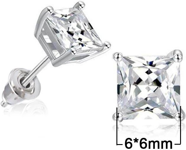 Huitan Ohrstecker, Kupfer, Weiß, Zirkonia, Mädchen - Bild 1