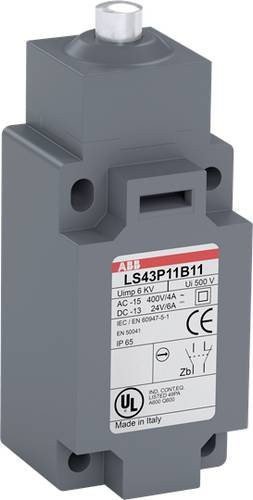 ABB LS43P11B11 Positionsschalter 10A mit Kuppenstößel in Grau IP65 - Bild 1
