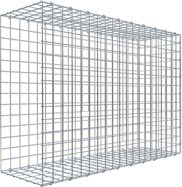 Gabiona C-Ring Anbaukorb Typ 2, silbergrau, Maschenweite 5 x 5 cm, B/T/H: 70 x 100 x 30 cm - Bild 1